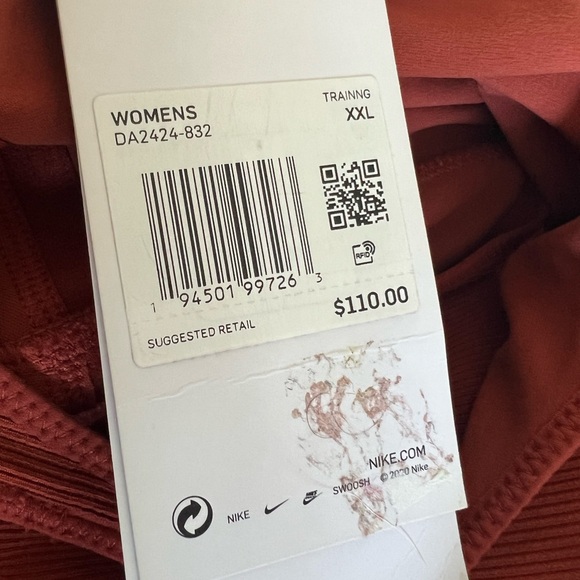 NWT NIKE YOGA BODYSUIT INFINALON XXL RUST - Picture 7 of 7